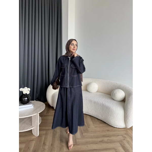 Es - Roxanne Etekli Kot Takım - Lacivert