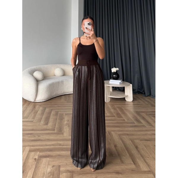 Aslı Pırlanta Pantolon - Kahve