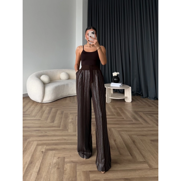 Aslı Pırlanta Pantolon - Kahve