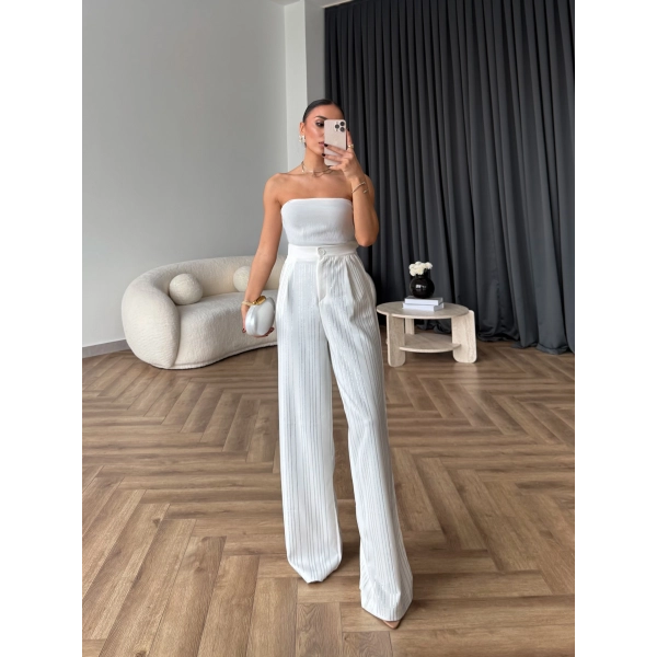 Aslı Pırlanta Pantolon - Beyaz