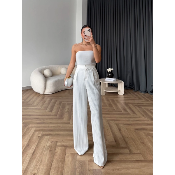 Aslı Pırlanta Pantolon - Beyaz