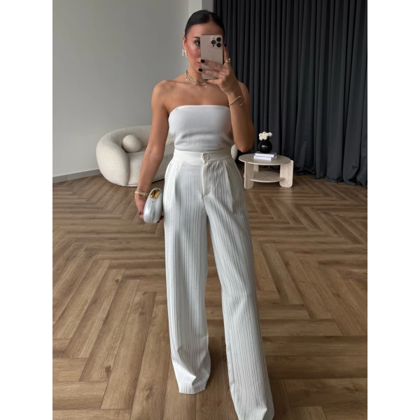 Aslı Pırlanta Pantolon - Beyaz