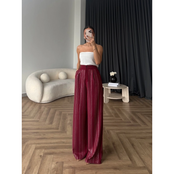Aslı Pırlanta Pantolon - Bordo
