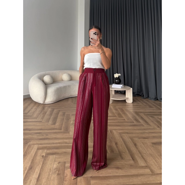 Aslı Pırlanta Pantolon - Bordo