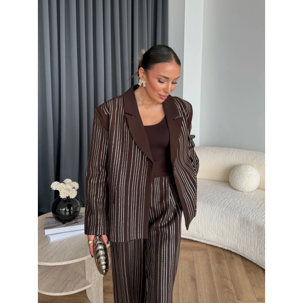 Asil Pırlanta Ceketli Takım - Kahve