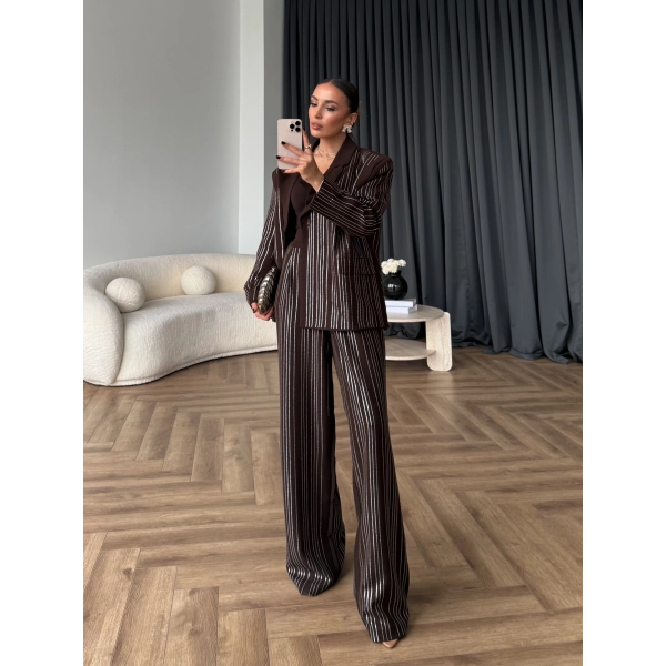 Asil Pırlanta Ceketli Takım - Kahve