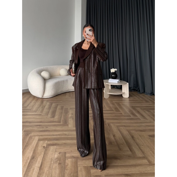 Asil Pırlanta Ceketli Takım - Kahve