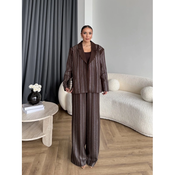 Asil Pırlanta Ceketli Takım - Kahve