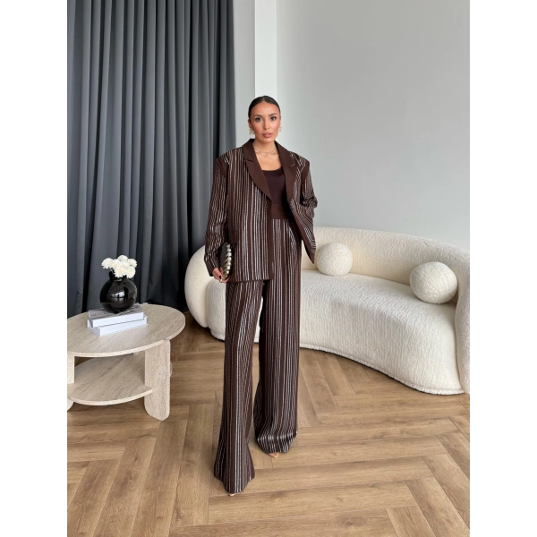 Asil Pırlanta Ceketli Takım - Kahve