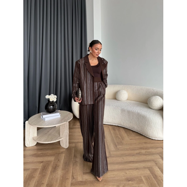 Asil Pırlanta Ceketli Takım - Kahve