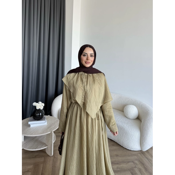 Qu - Mathis Pelerinli Vual Elbise - Yeşil