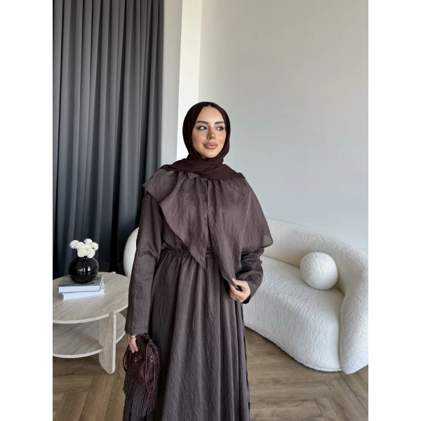 Qu - Mathis Pelerinli Vual Elbise - Kahve