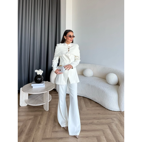 Vegas Ceketli Takım - Ekru