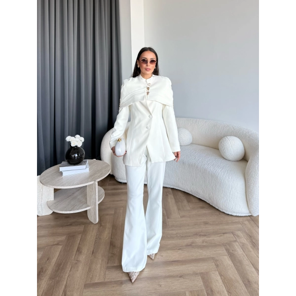 Vegas Ceketli Takım - Ekru