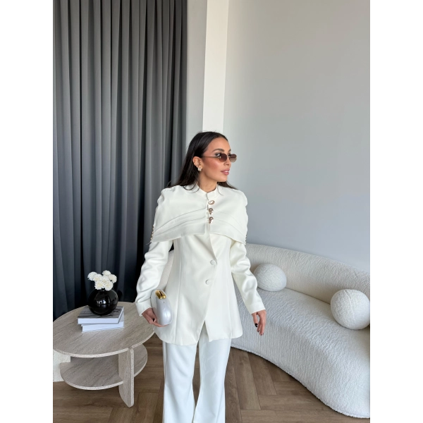 Vegas Ceketli Takım - Ekru