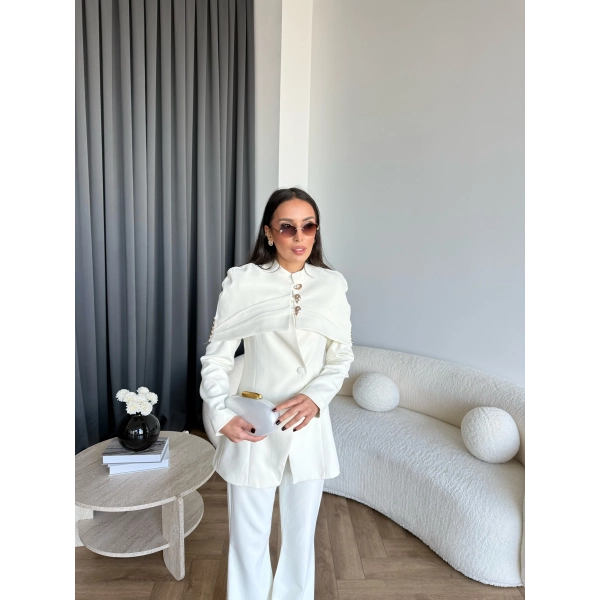 Vegas Ceketli Takım - Ekru