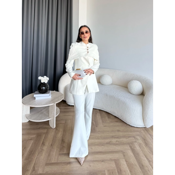 Vegas Ceketli Takım - Ekru