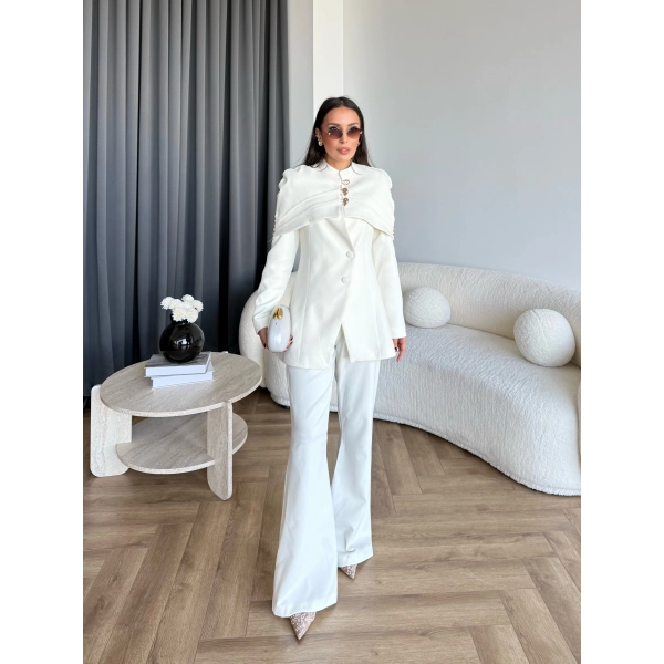 Vegas Ceketli Takım - Ekru