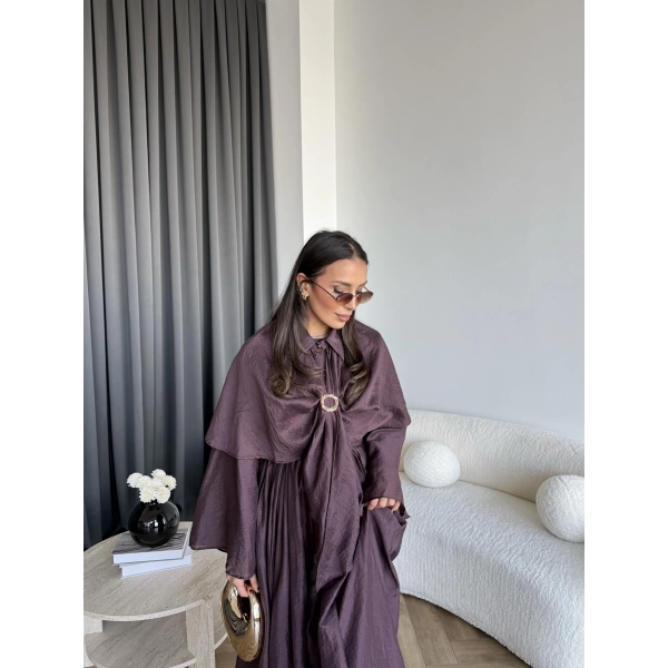 Qu - Quase Pelerin Detay Etek Takım - Mürdüm