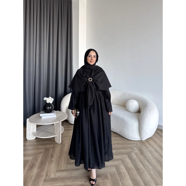 Qu - Quase Pelerin Detay Etek Takım - Siyah