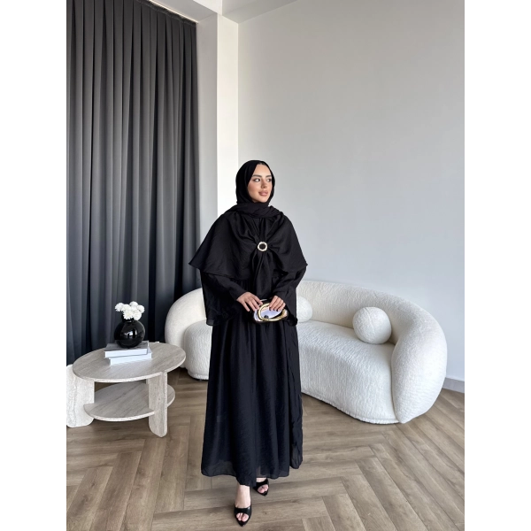 Qu - Quase Pelerin Detay Etek Takım - Siyah