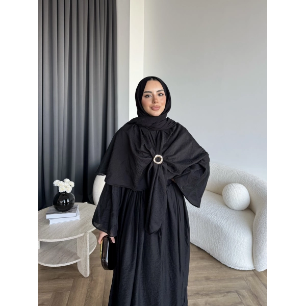 Qu - Quase Pelerin Detay Etek Takım - Siyah