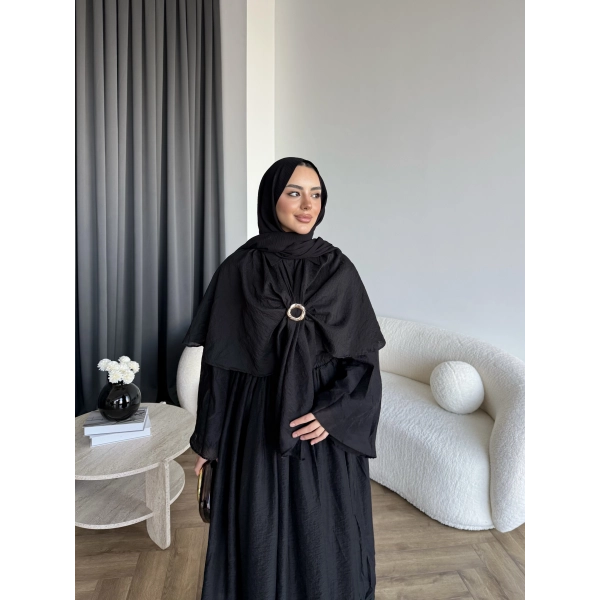 Qu - Quase Pelerin Detay Etek Takım - Siyah