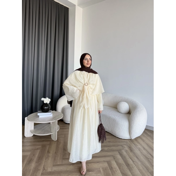 Qu - Quase Pelerin Detay Etek Takım - Sarı