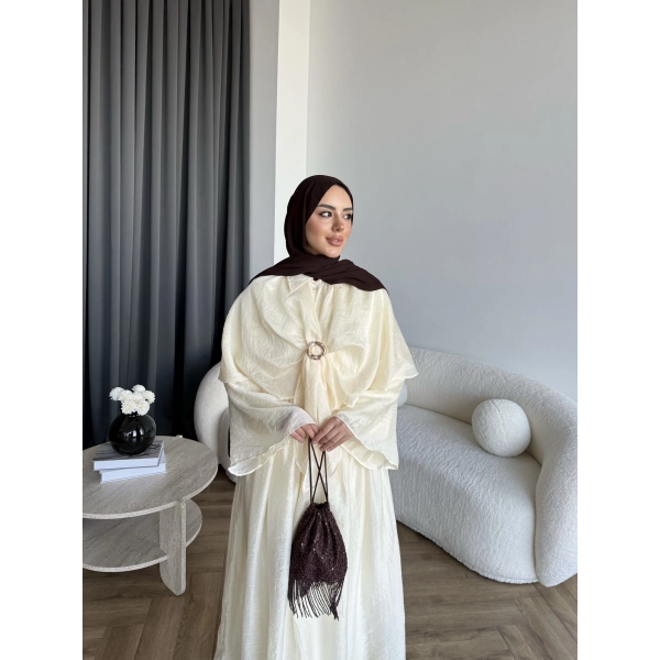 Qu - Quase Pelerin Detay Etek Takım - Sarı