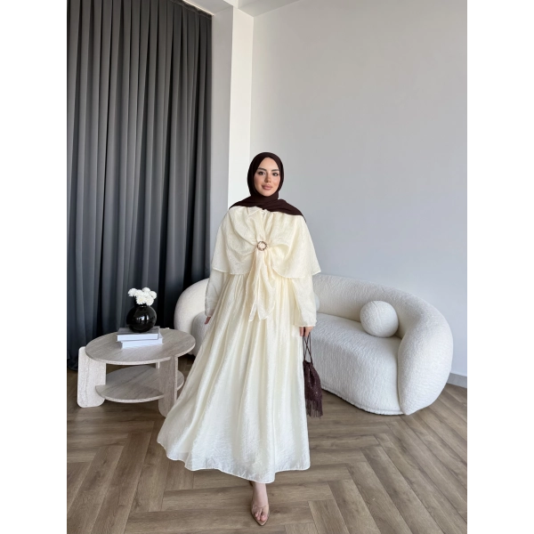 Qu - Quase Pelerin Detay Etek Takım - Sarı