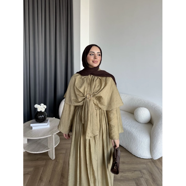 Qu - Quase Pelerin Detay Etek Takım - Yeşil