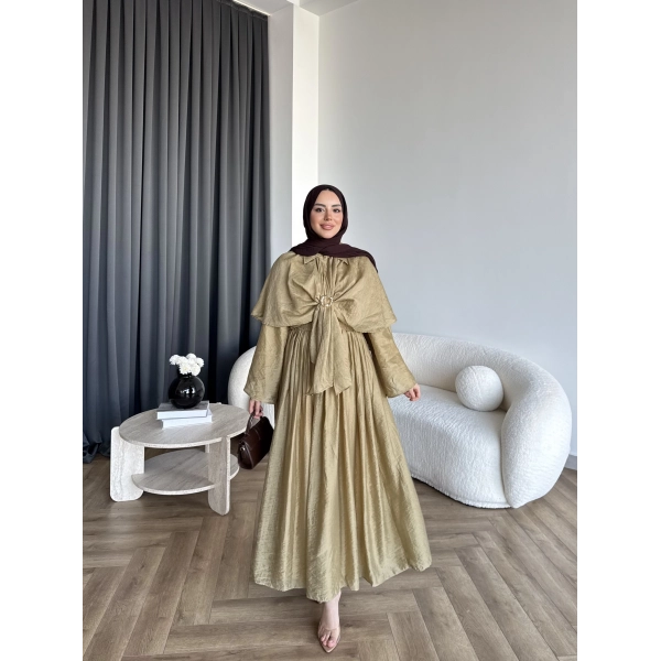 Qu - Quase Pelerin Detay Etek Takım - Yeşil