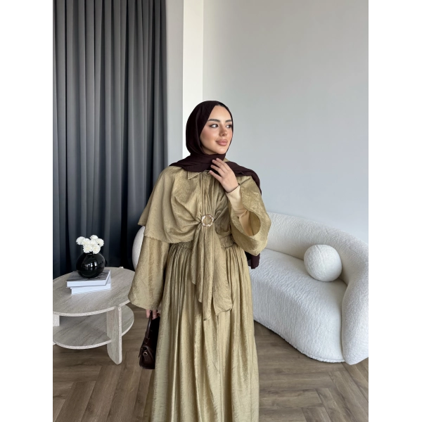 Qu - Quase Pelerin Detay Etek Takım - Yeşil