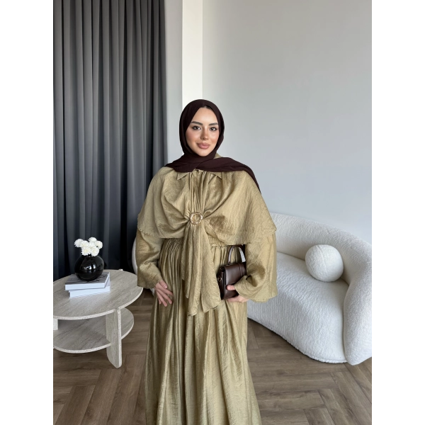 Qu - Quase Pelerin Detay Etek Takım - Yeşil