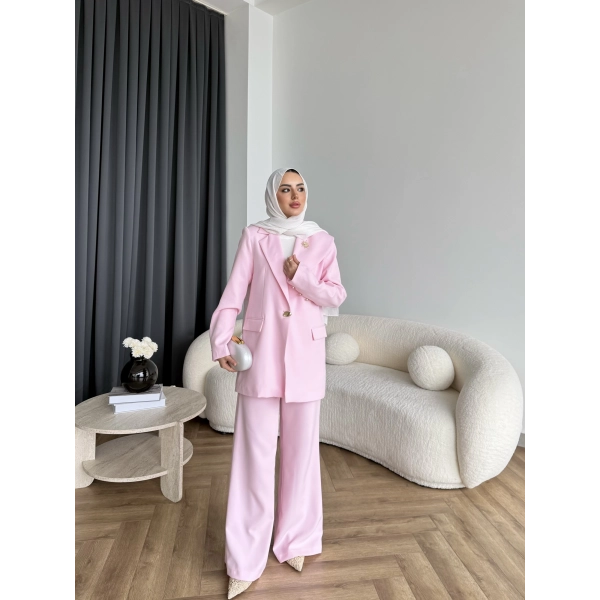 Fuş - Arlin Ceketli Takım - Pembe