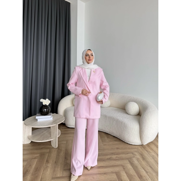 Fuş - Arlin Ceketli Takım - Pembe