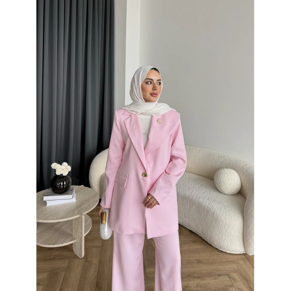 Fuş - Arlin Ceketli Takım - Pembe