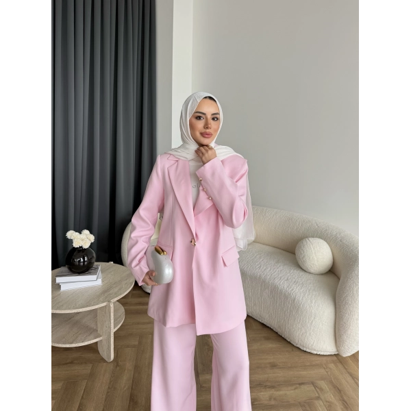 Fuş - Arlin Ceketli Takım - Pembe