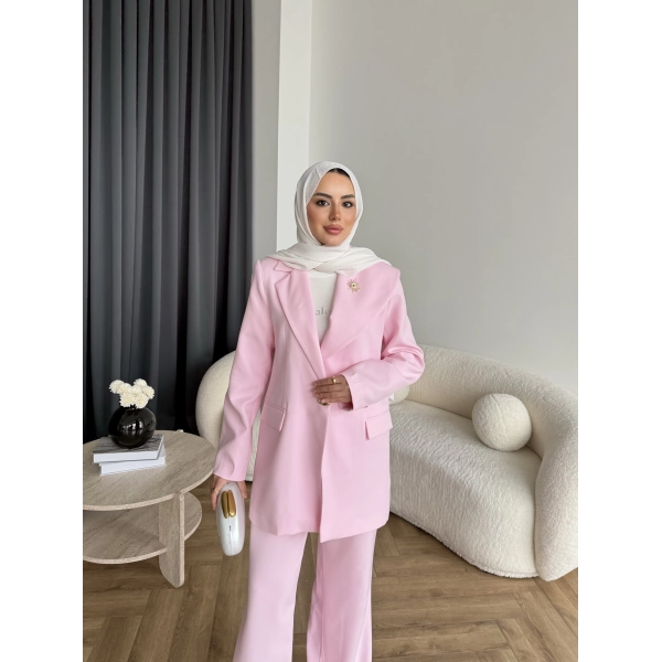 Fuş - Arlin Ceketli Takım - Pembe