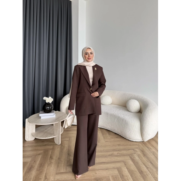 Fuş - Arlin Ceketli Takım - Acı Kahve