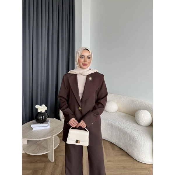 Fuş - Arlin Ceketli Takım - Acı Kahve