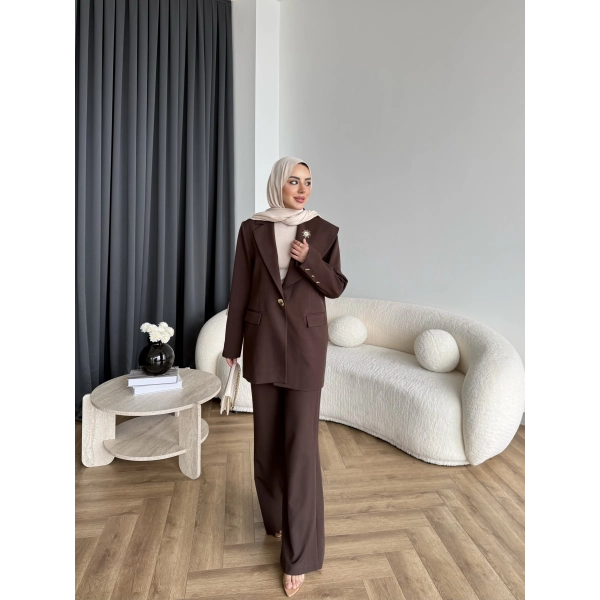 Fuş - Arlin Ceketli Takım - Acı Kahve