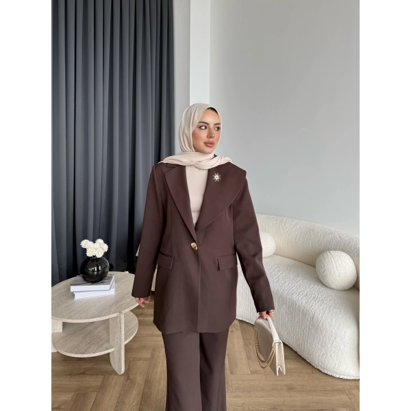 Fuş - Arlin Ceketli Takım - Acı Kahve