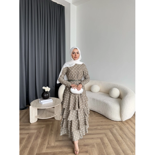 Tb - Ponpon Kat Kat Elbise - Yeşil