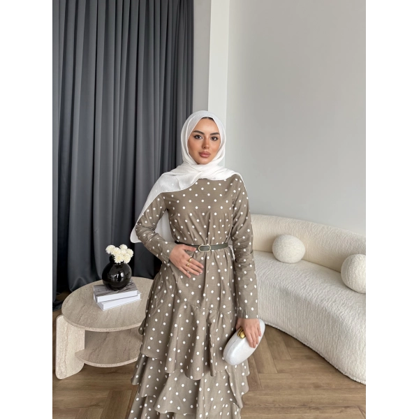 Tb - Ponpon Kat Kat Elbise - Yeşil