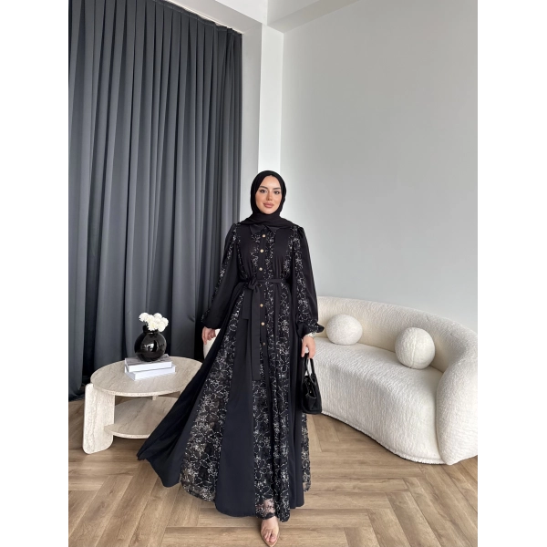 Ng - Napoli Dantel Detaylı Elbise - Siyah