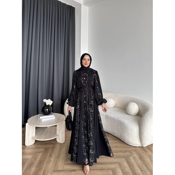 Ng - Napoli Dantel Detaylı Elbise - Siyah