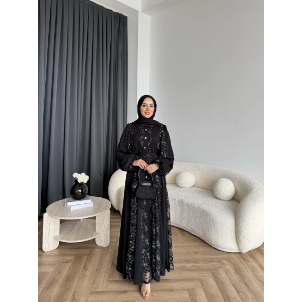 Ng - Napoli Dantel Detaylı Elbise - Siyah