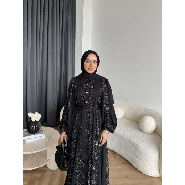 Ng - Napoli Dantel Detaylı Elbise - Siyah