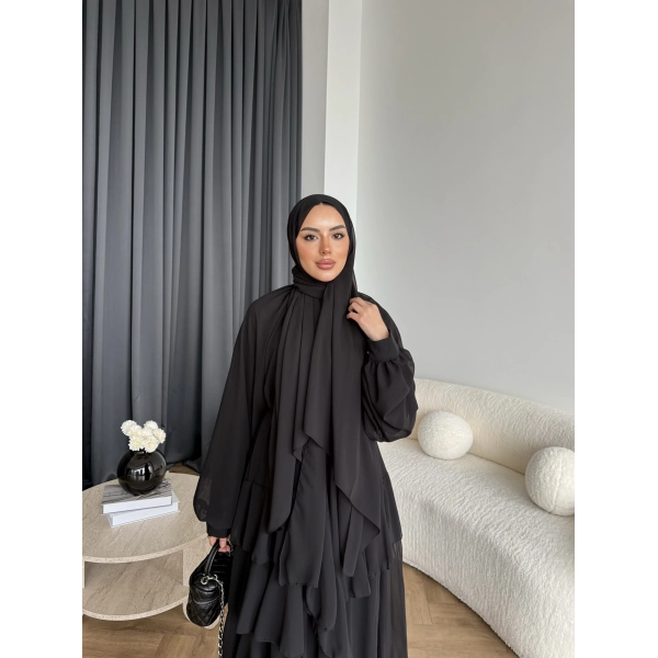 Fuş - Butter Şal Hediye Elbise - Siyah